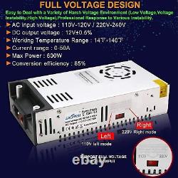 110V-120V / 220V-240V to 12VDC 600W 50 Amp Output Power Supply