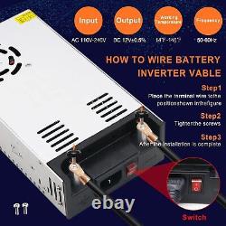 110V-120V / 220V-240V to 12VDC 600W 50 Amp Output Power Supply