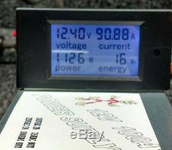 12 Volt 100 Amp Metered Power Supply Volts Amps Watts Watt Hour meter