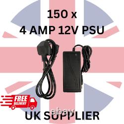 150 x CCTV Power Supply 4 Amp 4000ma PSU 2.1mm 12V DC 4A UK Plug Adaptor