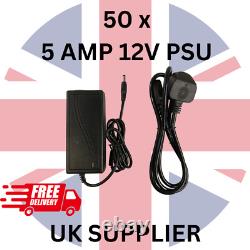50 x CCTV Power Supply 5 Amp 5000ma PSU 2.1mm 12V DC 5A UK Plug Adaptor