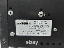 Astron RS-10A Power Supply Output 13.8 VDC 7.5AMPS Continuous Input 115VAC 60Hz