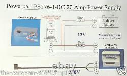 Caravan Mains 20 Amp Power Supply & Battery Charger PS276-1-BCSM (PO120)