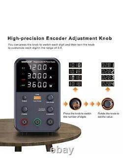 DC Power Supply (0-120V, 0-3A) Adjustable, Switching Power Supply, Mini High Prec