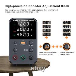 DC Power Supply (0-120V, 0-3A) Adjustable, Switching Power Supply, Mini High Prec