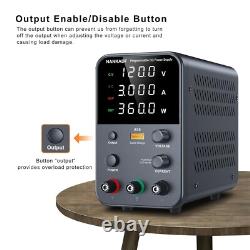 DC Power Supply (0-120V, 0-3A) Adjustable, Switching Power Supply, Mini High Prec