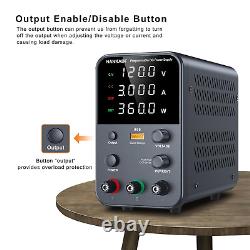 DC Power Supply (0-120V, 0-3A) Adjustable, Switching Power Supply, Mini High Prec