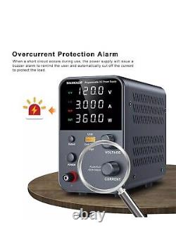 DC Power Supply (0-120V, 0-3A) Adjustable, Switching Power Supply, Mini High Prec
