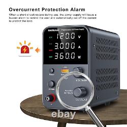 DC Power Supply (0-120V, 0-3A) Adjustable, Switching Power Supply, Mini High Prec
