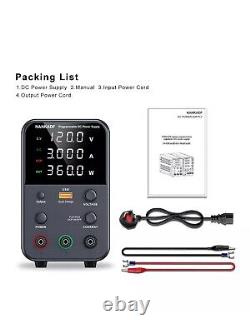 DC Power Supply (0-120V, 0-3A) Adjustable, Switching Power Supply, Mini High Prec