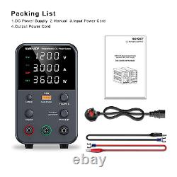 DC Power Supply (0-120V, 0-3A) Adjustable, Switching Power Supply, Mini High Prec