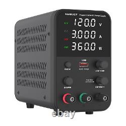 DC Power Supply (0-120V, 0-3A) Adjustable, Switching Power Supply, Mini High Prec