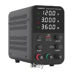 DC Power Supply (0-120V, 0-3A) Adjustable, Switching Power Supply, Mini High Prec