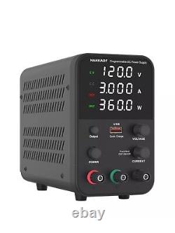 DC Power Supply (0-120V, 0-3A) Adjustable, Switching Power Supply, Mini High Prec