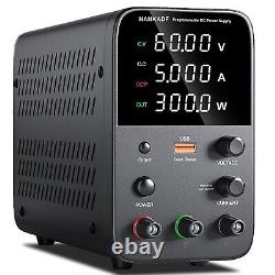 DC Power Supply (0-60V, 0-5A) Adjustable, Switching Power Supply, Mini High Preci