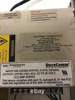 DURACOMM RM-1248 SM-1228 Power Supply 27VDC 10A, 12.5 AMP SURGE withPower Cord