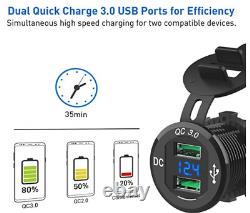 Dual USB SuperFast Car Charger 6.8 AMPS 36Watt Q. C. 3.0 Power Supply Complete kit