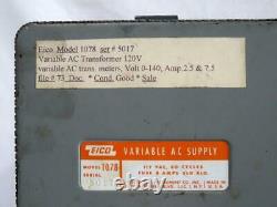 EICO 1078 Vintage Analog Variable AC Power Supply 117 VAC 8 Amp Tested & Works