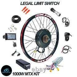 E Bike Conversion Kit Rear Wheel 30 Amp Controller 48v 52v 7 Speed Freewheel MTX