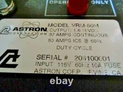 Estatenew Astron Vrm-50m 50 Amp Adjustable DC Power Supply Rack Mount Vu Meters