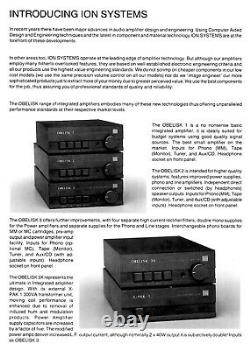 Ion Systems Nexus SP1 pre amp with X Pac 2 Power supply. VINTAGE AUDIOFILE