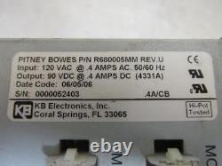 KB Pitney Bowes R680005MM Power Supply 120v Primary 90v DC Secondary 0.4 Amp