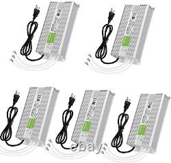 LEDMO 5 Pack Waterproof IP67 LED Power Supply Driver Transformer 300W 110V AC to