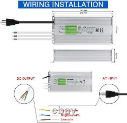 LEDMO 5 Pack Waterproof IP67 LED Power Supply Driver Transformer 300W 110V AC to