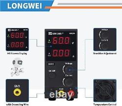 LONGWEI DC Power Supply Variable 60V 5A Bench Power Supply 4-Digital LED Power 2