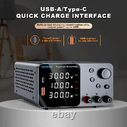 Lab Bench DC Power Supply with Encoder Knob & USB-A/Type-C 30V 10A TPS3010B