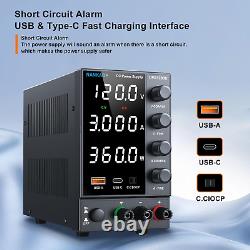Lab Power Supply Adjustable 120V 3A, Variable DC Power Supply with U