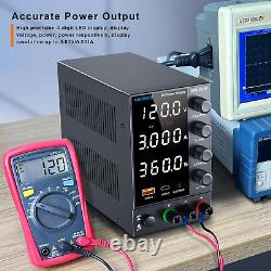 Lab Power Supply Adjustable 120V 3A, Variable DC Power Supply with U