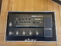 Line 6 Pod Hd300 Amp Modeling Guitar Multi Effects Pedal, Power Supply & Case