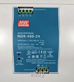 MEAN WELL Industrial DIN Rail Power Supply 24 Volt 20 Amp 480 Watt NDR-480-24