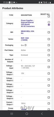 MEAN WELL RSP-1500-15 1500W 15V 100Amp Industrial switching power supply 1.5kw