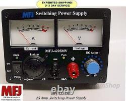 MFJ-4225 Switching Power Supply Adjustable. 25 Amp, 9-15 Volt DC