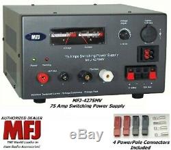 MFJ 4275MV 75 AMP Switching Power Supply With Meter, 4-16 Volts Adjustable NEW