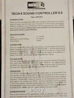 MRC Prodigy Tech 6 Sound Controller 6.0 DCC OR DC ALL SCALES 10 AMP POWER SUPPLY