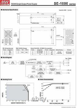 Mean Well SE-1000-48 ACDC 48 Volt 20.8 Amp 1000W power supply