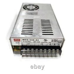 Meanwell NES-350-24 Power Supply. 24 Volts 14 Amps. Input 110/240 volts