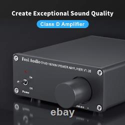 Mini Hi-Fi Stereo Amplifier 50W x 2, Integrated Class D Amp, 19V Power Supply