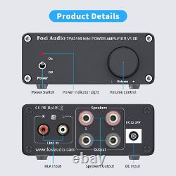 Mini Hi-Fi Stereo Amplifier 50W x 2, Integrated Class D Amp, 19V Power Supply