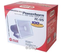 PA Power Horn Speaker 100 Watt Indoor Outdoor with HiFi Amplifier and Power Supply