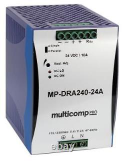 POWER SUPPLY, AC-DC, 48V, 5A, AC/DC DIN Rail Mount Power Supplies, MP-DRA240-48A