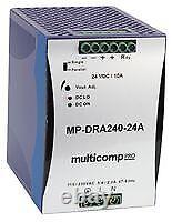 PSU, DIN RAIL, 24V, 240W, AC / DC DIN Rail Mount Power Supplies MP-DRA240-24A