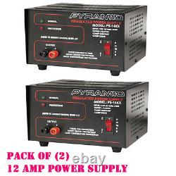 Pack of (2) Pyramid PS14KX 12-Amp Regulated Power Supply 115V/AC 60Hz/270W