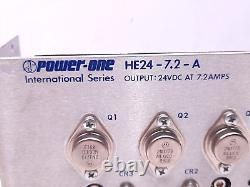 Power One HE24-7.2-A power Supply AC Input 47-63 Hz Output 24VDC At 7.2Amps
