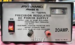 Pyramid Regulated Power Supply Model PS-20. 20Amp 13.8v DC Power Supply