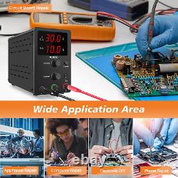 RUZIZAO DC Power Supply Variable, 30V 10A Adjustable Regulated Bench Power Lab