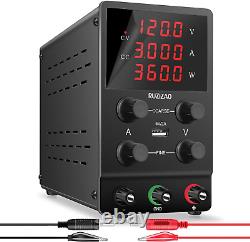 RUZIZAO Variable 120V 3A Lab Bench DC Power Supply Precision Multi-Protection